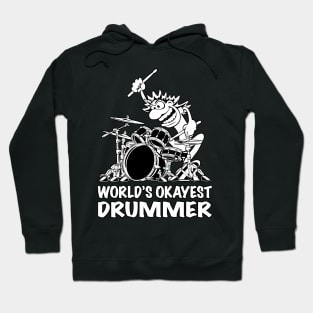 World's Okayest Drummer Cartoon Hoodie